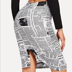 Newspaper Print Body Skirt